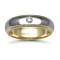 9W042-6 | 9ct Gold 2 Colour Diamond Rubover set Wedding Ring