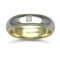 9W044-6 | 9ct Gold 2 Colour Diamond Rubover set Wedding Ring