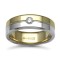 9W047-7 | 9ct Gold 2 Colour Diamond Rubover set Wedding Ring