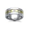 9W057-7 | 9ct Gold 2 Colour Diamond Rubover set Wedding Ring