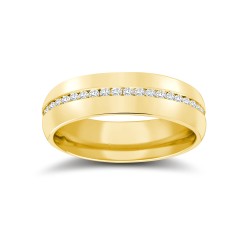 9W061-5(F-Q) | 9ct Yellow Gold RBC Court Natural Diamond Wedding Band Fully Set - 5mm - 50pts