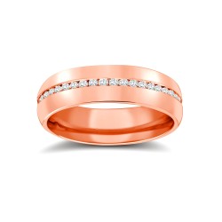 9W063-5(F-Q) | 9ct Rose Gold RBC Court Natural Diamond Wedding Band Fully Set - 5mm - 50pts