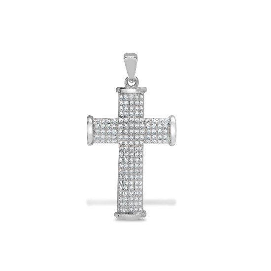 9X037 | 9ct White Gold Natural Diamond Cross