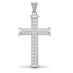 9X072 | 9ct White Gold Natural Diamond Cross