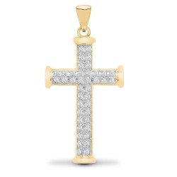 9X081 | 9ct Yellow Gold Natural Diamond Cross