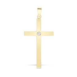 9X089 | 9ct Yellow 0.10ct Invisible Set Natural Diamond Cross