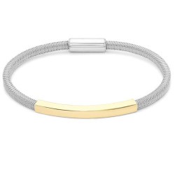 ABB110A | 925 Sterling Silver Rhodium & Gold Plated Snap N Stack Bracelet
