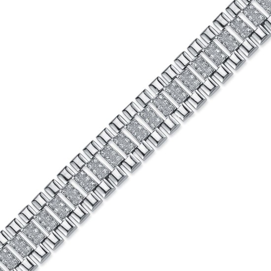 ABB165B-8.5 | 925 Silver CZ Set Watch Bracelet