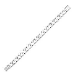 ABB166A-8.5 | 925 Silver Cast Lizard and Plain Curb Bracelet