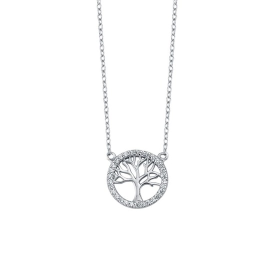 ABB168 | JN Jewellery 925 Silver CZ Set Tree of Life Necklace