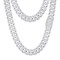 ABB202-26 | 925 Silver Baguette CZ Set Cuban Chain 14.0mm