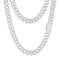 ABB203-22 | 925 Silver Baguette CZ Set Cuban Chain 12.0mm