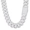 925 Silver Baguette CZ Set Cuban Chain 28.0mm