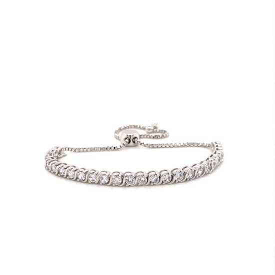 ABB207 | 925 Silver CZ Set Toggle Tennis Bracelet