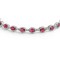 ABB213-16 | 925 Silver CZ Ruby and White Stone Necklace