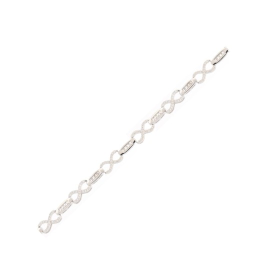 ABB220 | 925 Silver Rhodium Plated CZ Set Bracelet