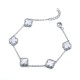 ABB222 | 925 Silver Rhodium Clover Bracelet MOP