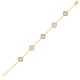 ABB222-GP | 925 Silver 14ct Gold Plated MOP 5 Clover Bracelet