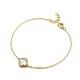 ABB224-GP | 925 Silver 14ct Gold Plated MOP Clover Bracelet