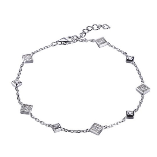 ABB227 | 925 Silver Rhodium Plated CZ Set Bracelet