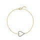 ABB228 | 925 Silver 14ct Gold Plated CZ Set Heart Bracelet