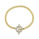 ABB230 | 925 Silver 14ct Gold Plated CZ Set T Bar Bracelet