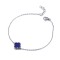 ABB233 | 925 Silver Rhodium Plated Single Blue Agate Clover Bracelet