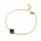 ABB233-GP | 925 Silver 14ct Gold Plated Single Blue Agate Clover Bracelet