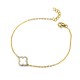 ABB235-GP | 925 Silver 14ct Gold Plated Plated CZ Set Clover Bracelet