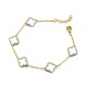 ABB236-GP | 925 Silver 14ct GoldPlated CZ Set Clover Bracelet