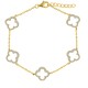 ABB236-GP | 925 Silver 14ct GoldPlated CZ Set Clover Bracelet