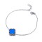 ABB239 | 925 Silver Rhodium Single Clover Bracelet Blue Agate Colour