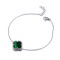 ABB240 | 925 Silver Rhodium Single Clover Bracelet Malachite Green Colour