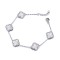 ABB250 | 925 Silver Rhodium 8mm CZ Set  5 Clover Bracelet  MOP White Colour