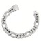 925 Silver CZ Set Figaro Bracelet