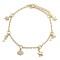 925 Sterling Silver 14K Gold Plated CZ Sea Life Charm Bracelet
