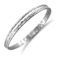 ABG005 | JN Jewellery 925 Silver 3 Strand Diamond Cut Slave Bangle