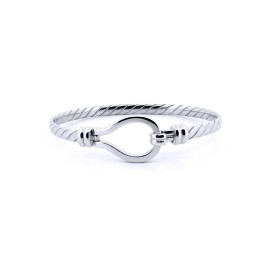 ABG065 | 925 Silver Ladies Twisted Wire Stirrup Bangle