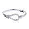 ABG068 | 925 Silver Gents CZ Set Twisted Wire Stirrup Bangle