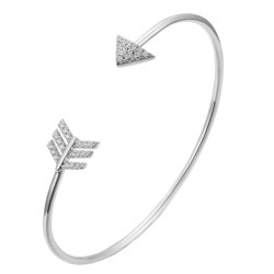 925 Sterling Silver CZ Arrow Bangles