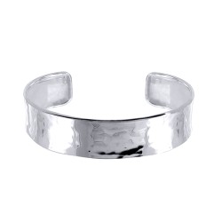 925 Silver Hammered Cuff Bangle