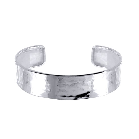 925 Silver Hammered Cuff Bangle
