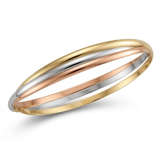 925 Silver 3 Colour 2.5mm Russian Bangle