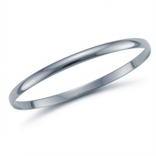 925 Silver D Shape Slave Bangle