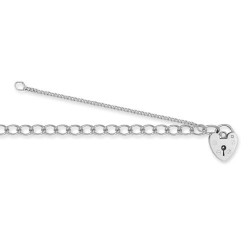 ACB002 | JN Jewellery 925 Silver Curb Charm Bracelet With Padlock Fitting