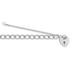 ACB003 | JN Jewellery 925 Silver Curb Charm Bracelet With Padlock Fitting