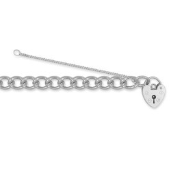 ACB007 | JN Jewellery 925 Silver Curb Charm Bracelet With Padlock Fitting