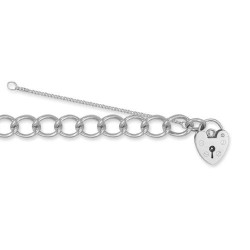 ACB008 | JN Jewellery 925 Silver Curb Charm Bracelet With Padlock Fitting