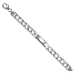 ACC004-05 | JN Jewellery 925 Silver  Cast Lizard and Plain Curb ID Bracelet