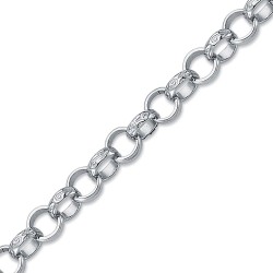 ACN002F-7.5 | 925 Silver Patterned & Plain Belcher Bracelet